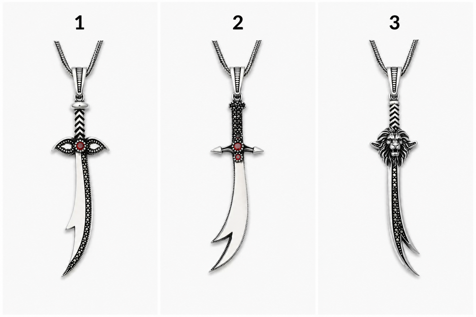 Zulfiqar sword Pendant in black