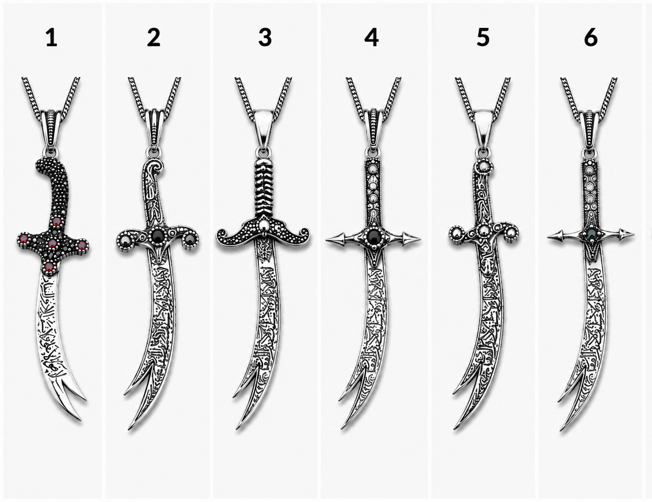 Multiple Styles Zulfiqar Necklaces