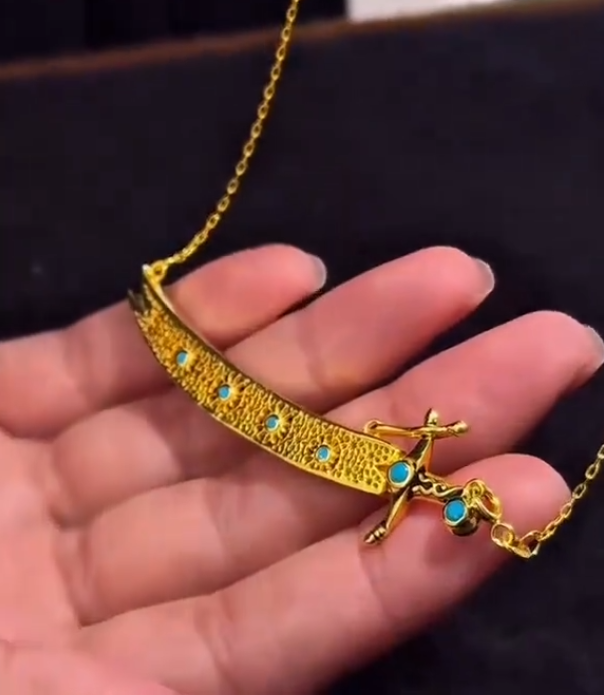 Golden Zulfiqar Opening Sword Pendant
