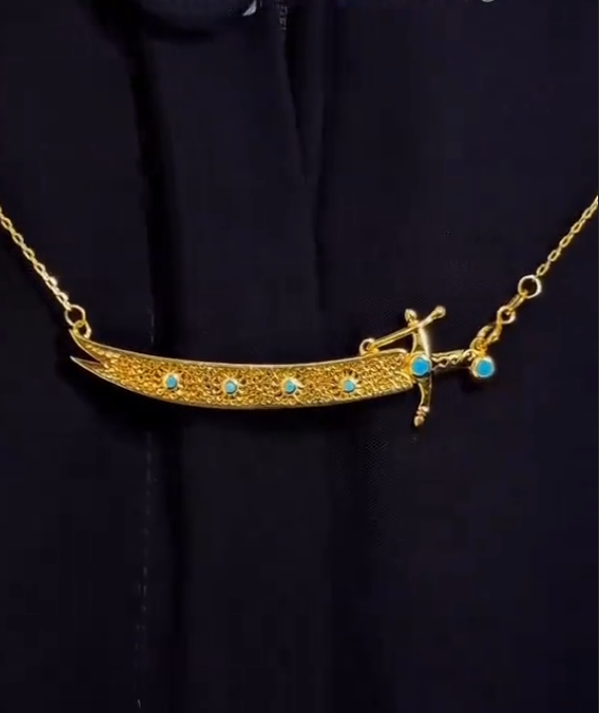 Golden Zulfiqar Opening Sword Pendant