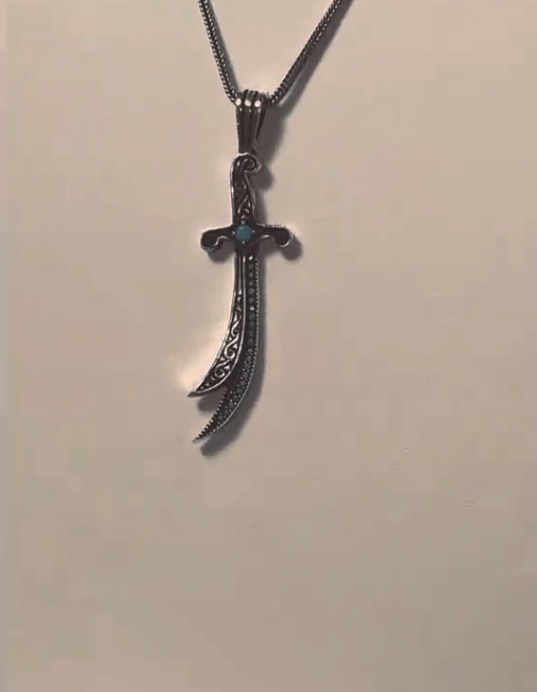 Zulfiqar Necklace in Black