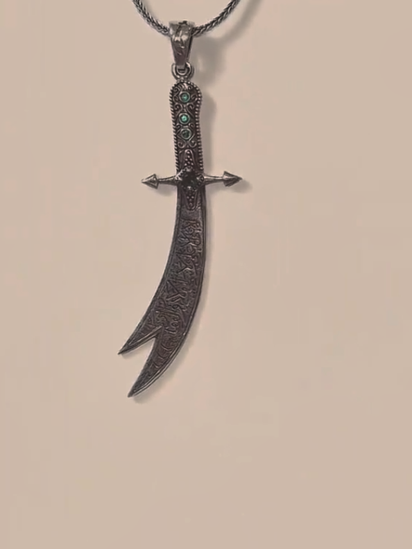 Zulfiqar Necklace in Black