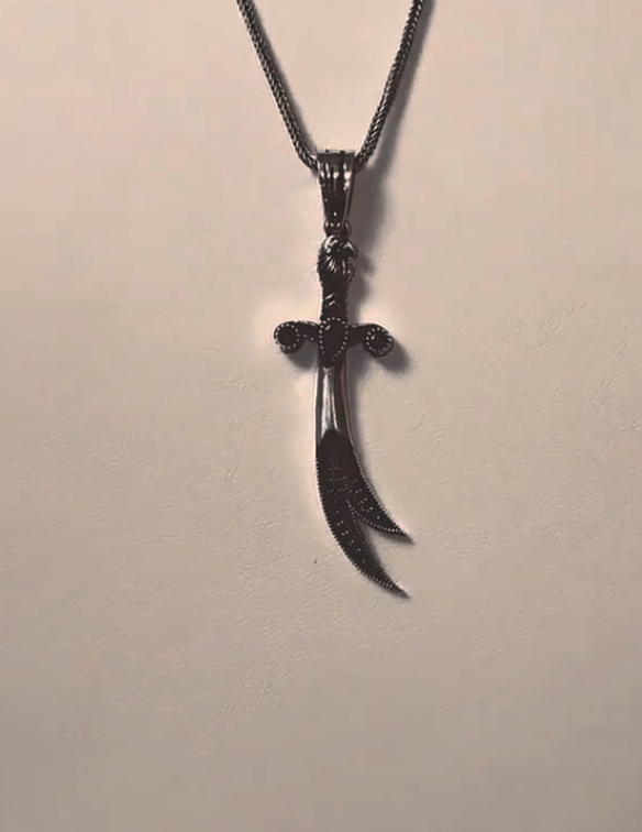 Zulfiqar Necklace in Black