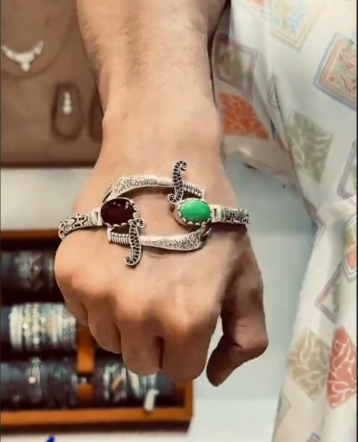 Double zulfiqar sword bracelet