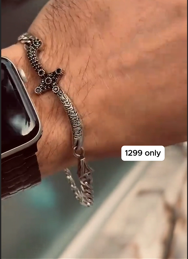 Beautiful zulfiqar sword bracelet in black